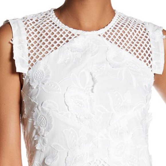 Julia Jordan New Eyelet 3D Applique Lace Dress NWT White Women's 12 CHIC 🎉HP🎉 - Picture 8 of 12